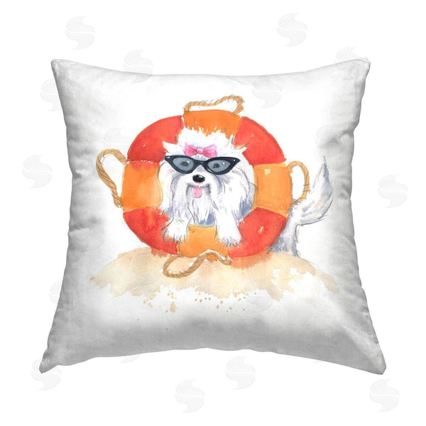 stupell industries Geoff Allen | Sandy Dog in Sunglasses Printed Throw Pillow