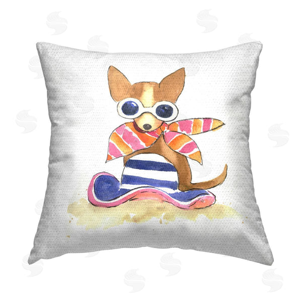 Stupell Industries Geoff Allen | Sandy Dog On Beach Printed Throw Pillow