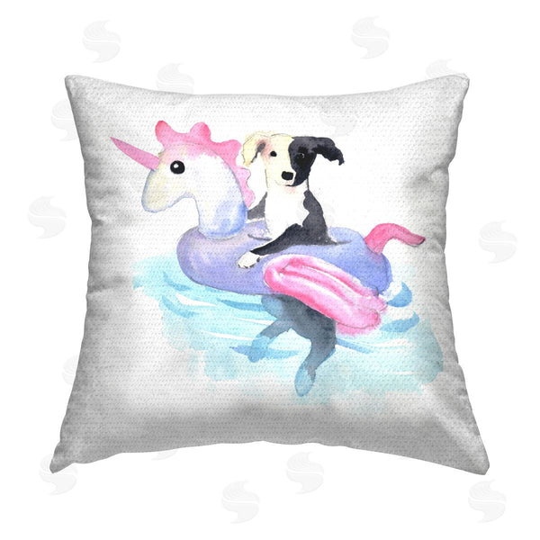 Stupell Industries Geoff Allen | Sandy Dog Pool Float Printed Throw Pillow