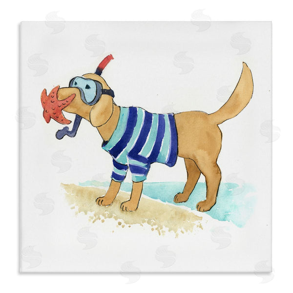 stupell industries Geoff Allen | Sandy Dog with Snorkel Wall Art