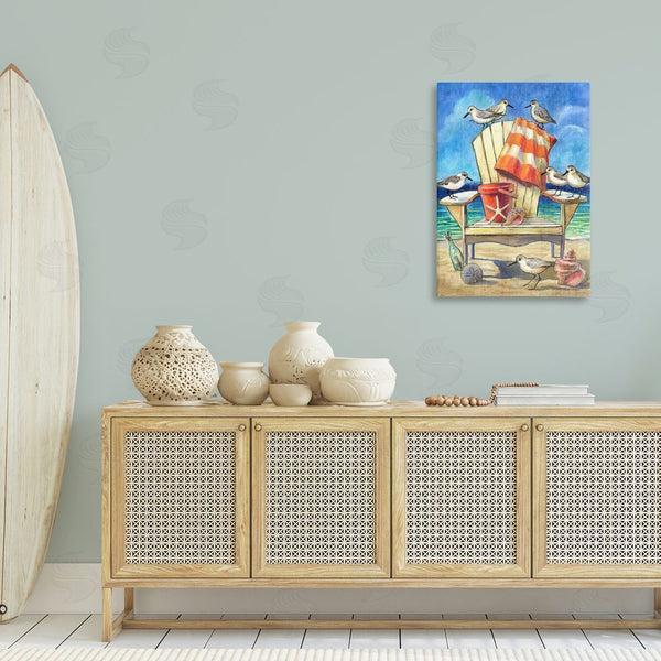 Stupell Industries Geoff Allen | Summer Beach Chair Seagulls Wall Art