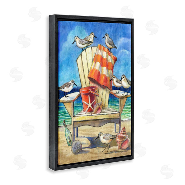 Stupell Industries Geoff Allen | Summer Beach Chair Seagulls Wall Art