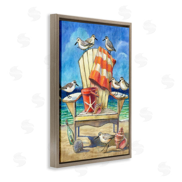 Stupell Industries Geoff Allen | Summer Beach Chair Seagulls Wall Art