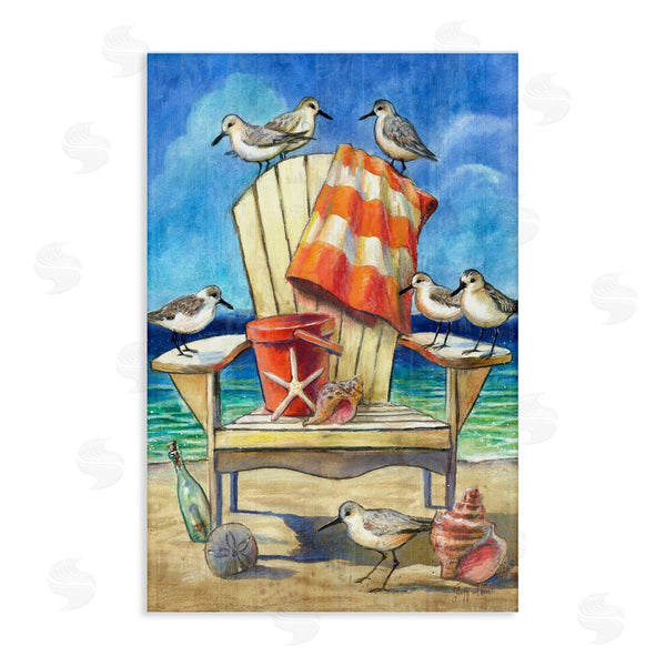 stupell industries Geoff Allen | Summer Beach Chair Seagulls Wall Art
