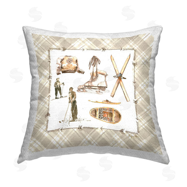 Stupell Industries Geoff Allen | Winter Skiing Sports Printed Throw Pillow