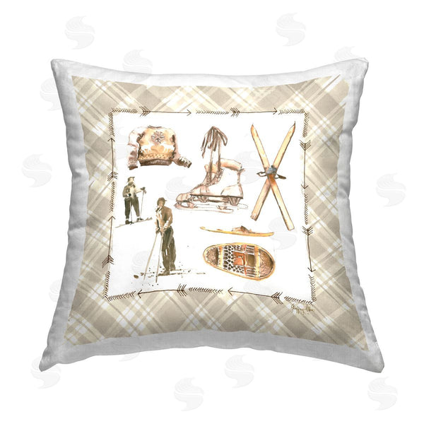 stupell industries Geoff Allen | Winter Skiing Sports Printed Throw Pillow