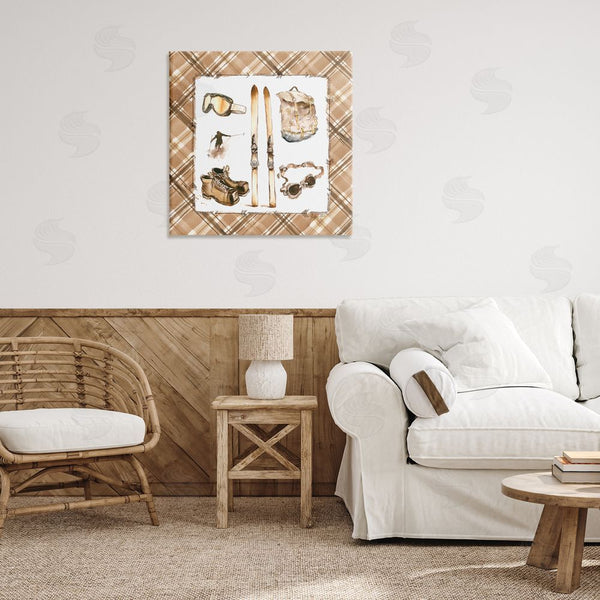 Stupell Industries Geoff Allen | Winter Sports On Plaid Wall Art