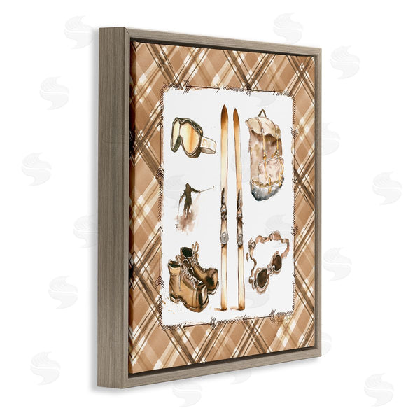 Stupell Industries Geoff Allen | Winter Sports On Plaid Wall Art