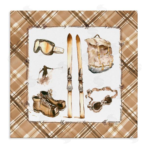 stupell industries Geoff Allen | Winter Sports on Plaid Wall Art