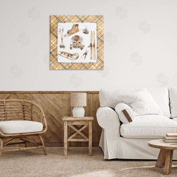 Stupell Industries Geoff Allen | Winter Sports On Tartan Wall Art