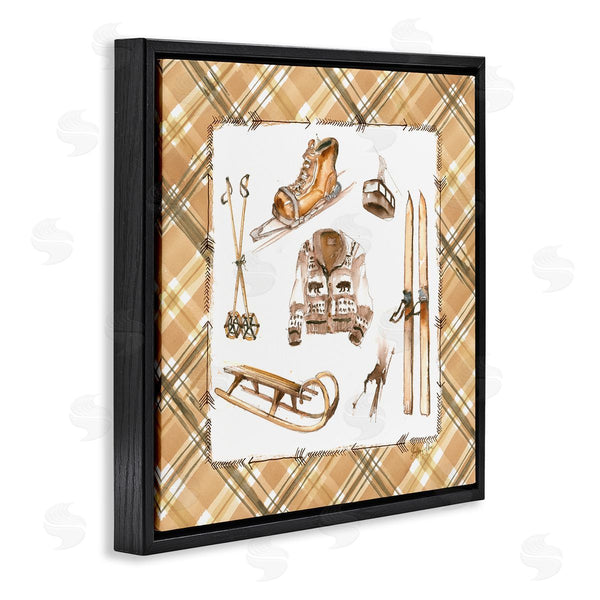 Stupell Industries Geoff Allen | Winter Sports On Tartan Wall Art