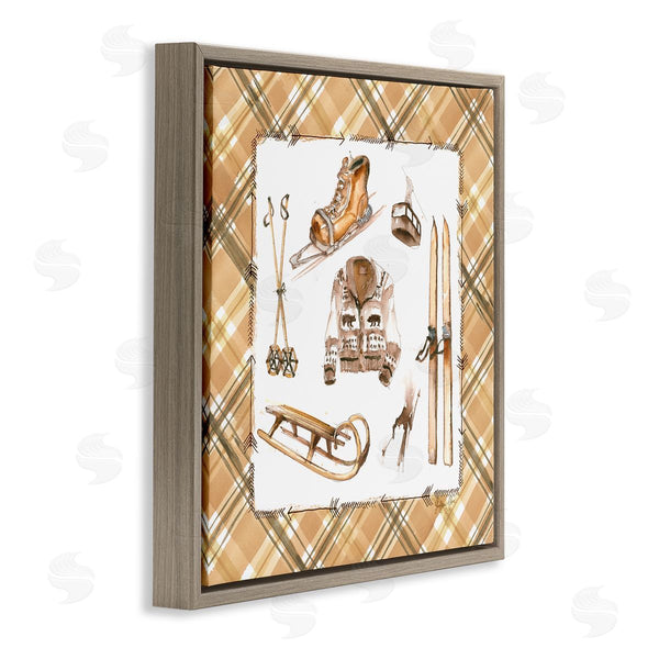 Stupell Industries Geoff Allen | Winter Sports On Tartan Wall Art