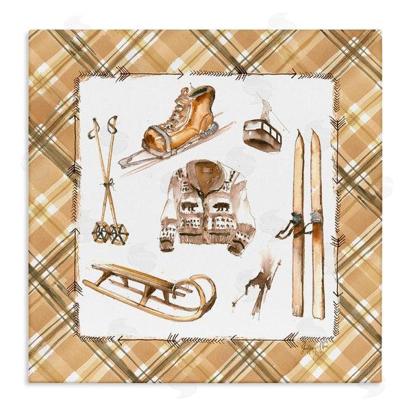 stupell industries Geoff Allen | Winter Sports on Tartan Wall Art