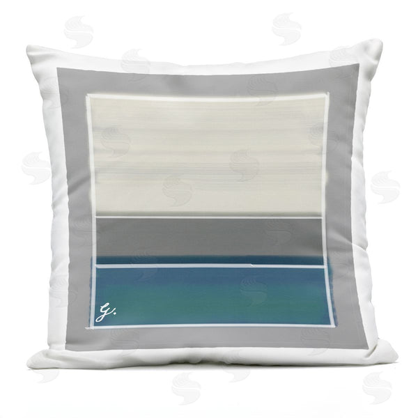 Stupell Industries Geoff Tygert | Blue Accent Stripe Shapes Printed Throw Pillow
