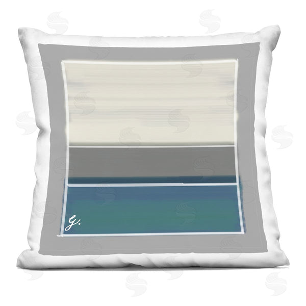 stupell industries Geoff Tygert | Blue Accent Stripe Shapes Printed Throw Pillow