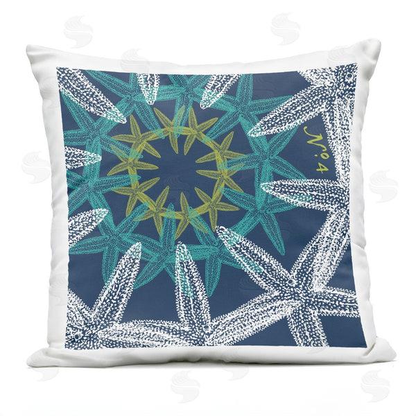 Stupell Industries Geoff Tygert | Blue Fractal Starfish Sea Life Printed Throw Pillow