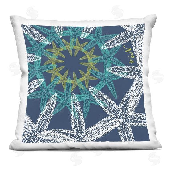 stupell industries Geoff Tygert | Blue Fractal Starfish Sea Life Printed Throw Pillow