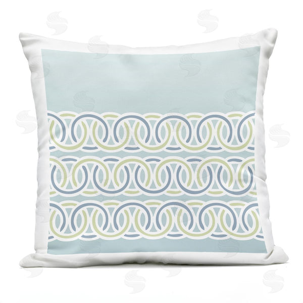 Stupell Industries Geoff Tygert | Blue Linked Loops Pattern Printed Throw Pillow