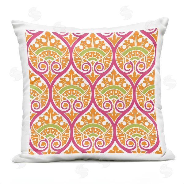 Stupell Industries Geoff Tygert | Bold Orange Pink Ogee Printed Throw Pillow
