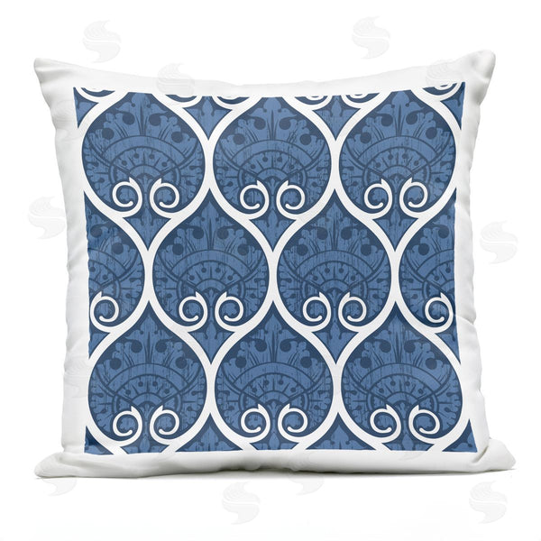 Stupell Industries Geoff Tygert | Deep Blue Ogee Pattern Printed Throw Pillow