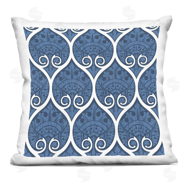 stupell industries Geoff Tygert | Deep Blue Ogee Pattern Printed Throw Pillow