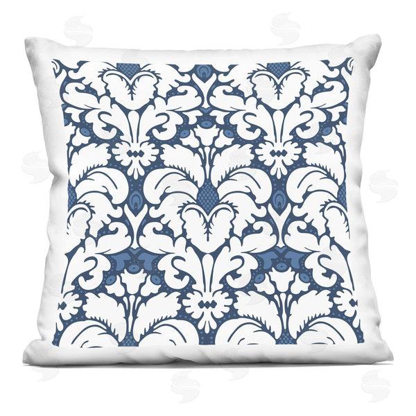 stupell industries Geoff Tygert | Floral Brocade Blue Pattern Printed Throw Pillow