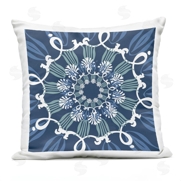 Stupell Industries Geoff Tygert | Fluid Shapes Blue Pattern Printed Throw Pillow