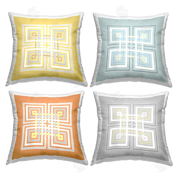 stupell industries Geoff Tygert | Geometric Greek Key Pattern Printed Throw Pillow Set