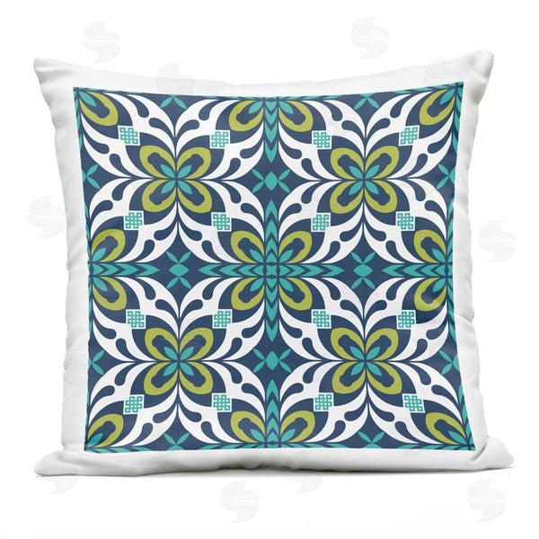 Stupell Industries Geoff Tygert | Green Blue Contemporary Shapes Printed Throw Pillow