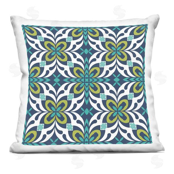 stupell industries Geoff Tygert | Green Blue Contemporary Shapes Printed Throw Pillow