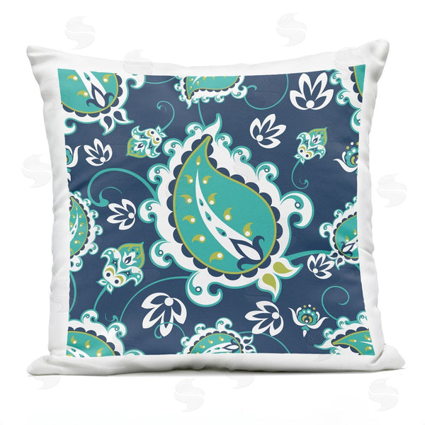 Stupell Industries Geoff Tygert | Green Floral Paisley Pattern Printed Throw Pillow