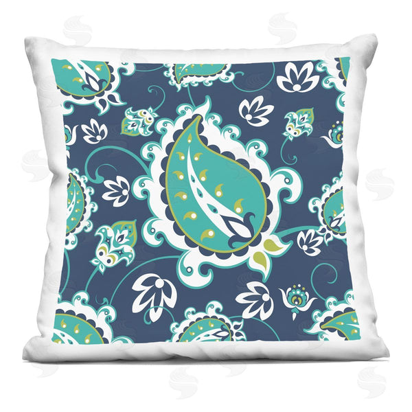 stupell industries Geoff Tygert | Green Floral Paisley Pattern Printed Throw Pillow