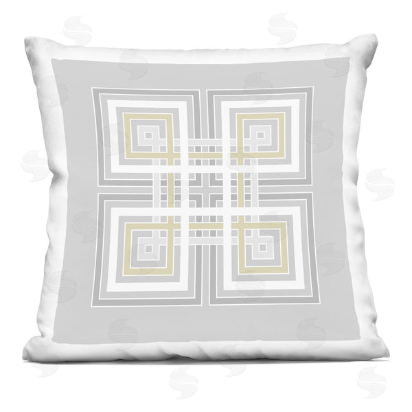 stupell industries Geoff Tygert | Grey Greek Key Pattern Printed Throw Pillow
