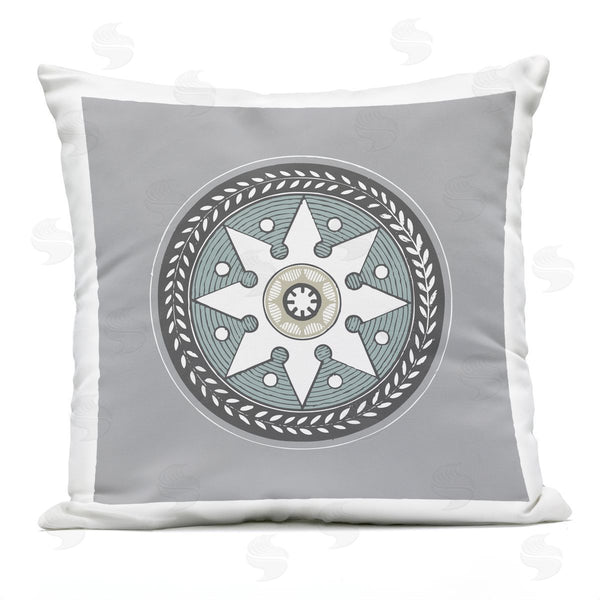 Stupell Industries Geoff Tygert | Grey Medallion Shape Composition Printed Throw Pillow