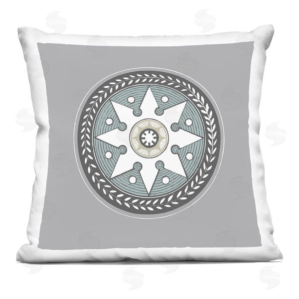 stupell industries Geoff Tygert | Grey Medallion Shape Composition Printed Throw Pillow