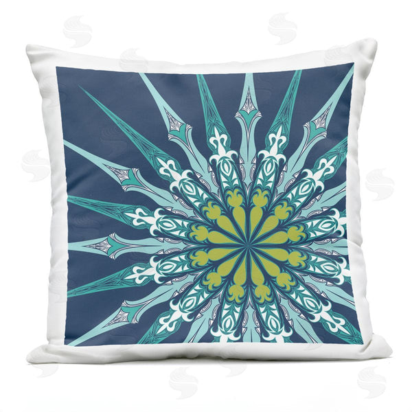 Stupell Industries Geoff Tygert | Modern Blue Medallion Shapes Printed Throw Pillow