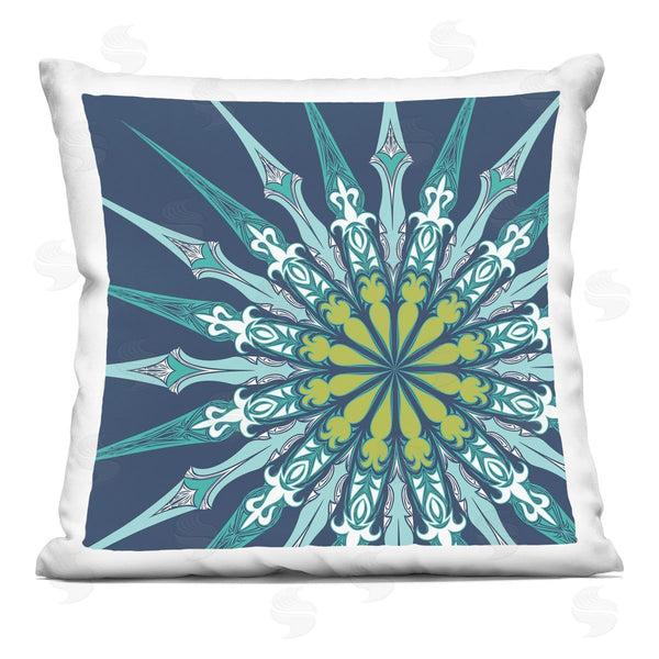 stupell industries Geoff Tygert | Modern Blue Medallion Shapes Printed Throw Pillow