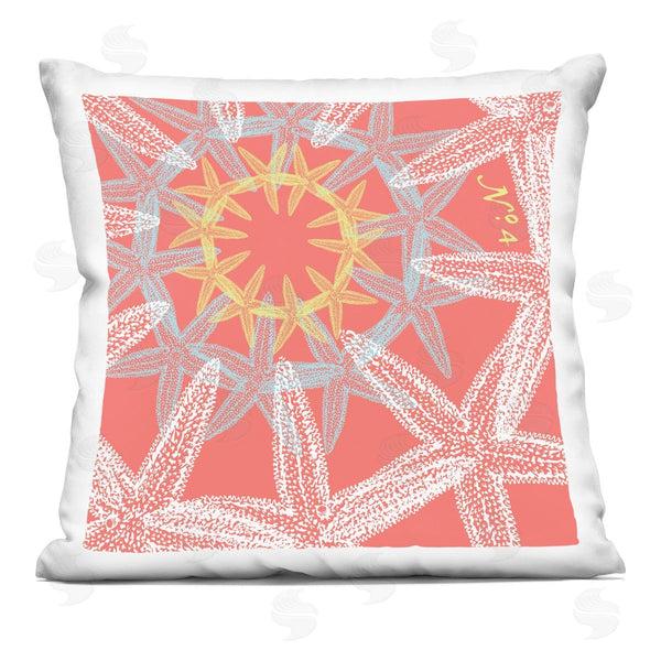 stupell industries Geoff Tygert | Nautical Fractal Starfish Pattern Printed Throw Pillow