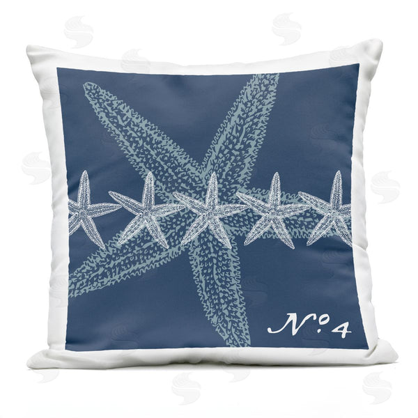 Stupell Industries Geoff Tygert | Navy Blue Starfish Pattern Printed Throw Pillow