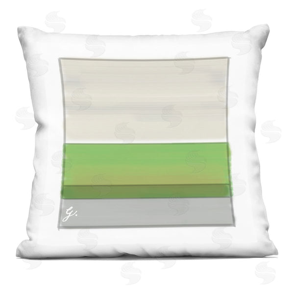 stupell industries Geoff Tygert | Neutral Green Square Stripes Printed Throw Pillow