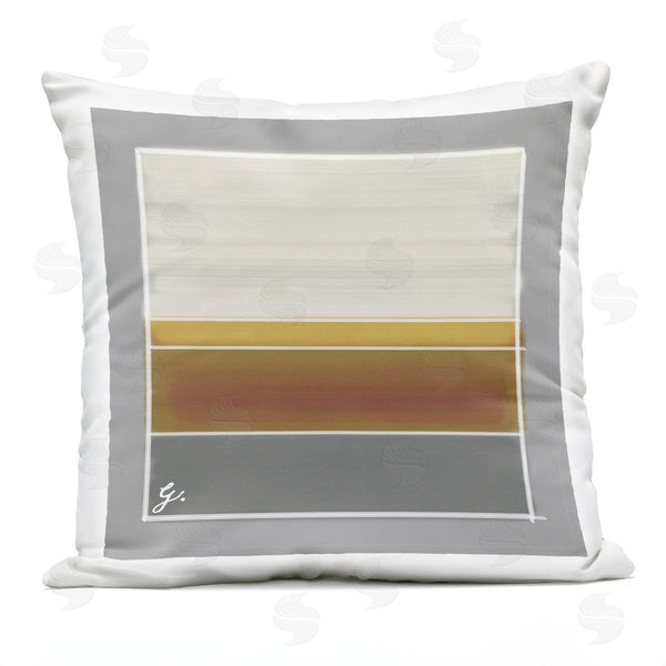 Stupell Industries Geoff Tygert | Ochre Accent Stripe Shapes Printed Throw Pillow