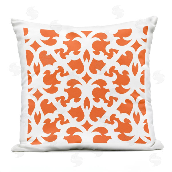 Stupell Industries Geoff Tygert | Orange Brocade Outline Pattern Printed Throw Pillow