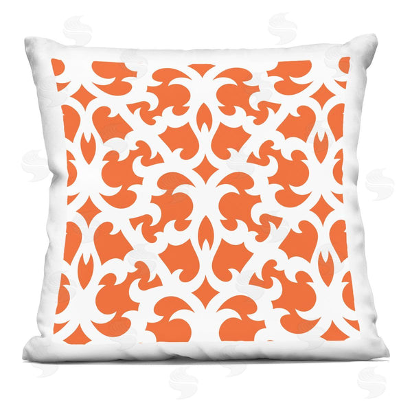 stupell industries Geoff Tygert | Orange Brocade Outline Pattern Printed Throw Pillow