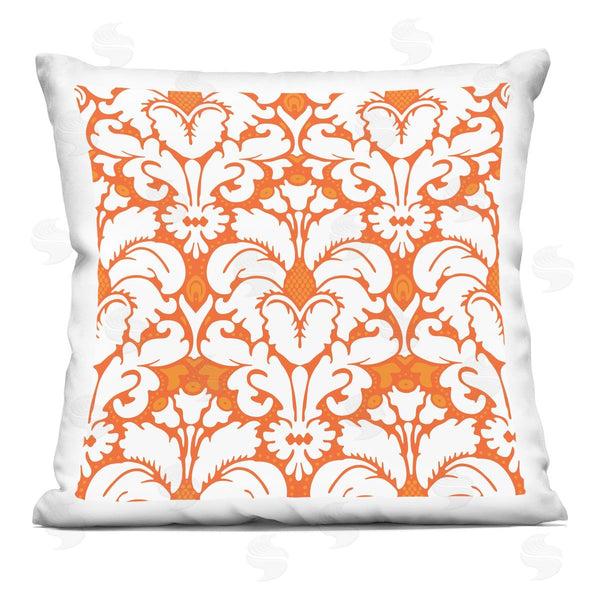 stupell industries Geoff Tygert | Orange Floral Brocade Pattern Printed Throw Pillow