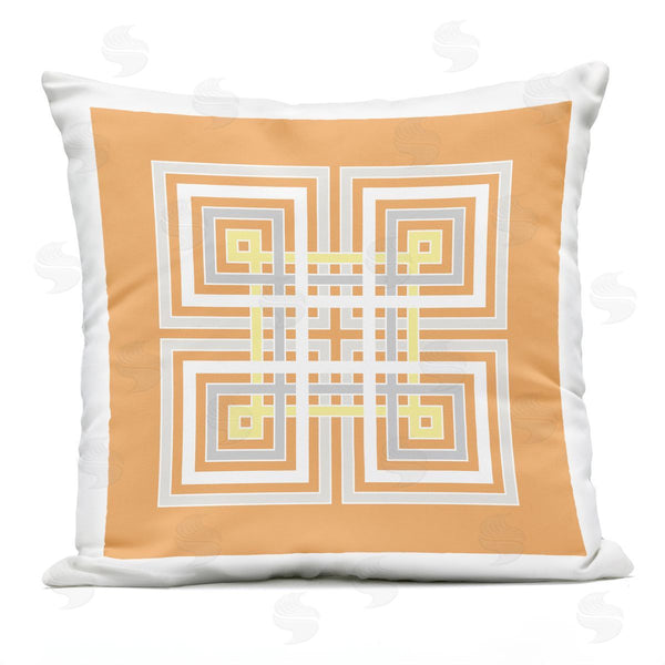 Stupell Industries Geoff Tygert | Orange Greek Key Pattern Printed Throw Pillow