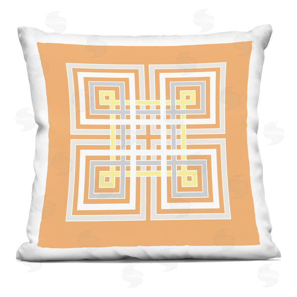 stupell industries Geoff Tygert | Orange Greek Key Pattern Printed Throw Pillow
