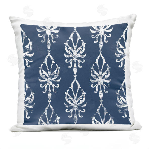 Stupell Industries Geoff Tygert | Ornate Blue White Pattern Printed Throw Pillow