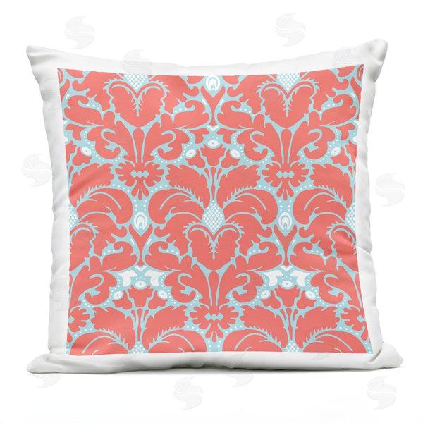 Stupell Industries Geoff Tygert | Peach Blue Brocade Pattern Printed Throw Pillow