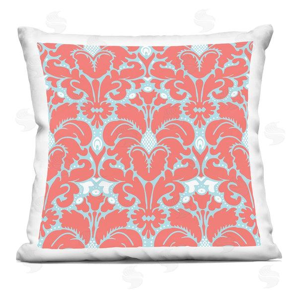 stupell industries Geoff Tygert | Peach Blue Brocade Pattern Printed Throw Pillow