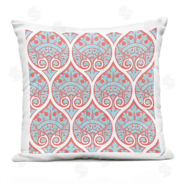Stupell Industries Geoff Tygert | Pink Blue Ogee Pattern Printed Throw Pillow